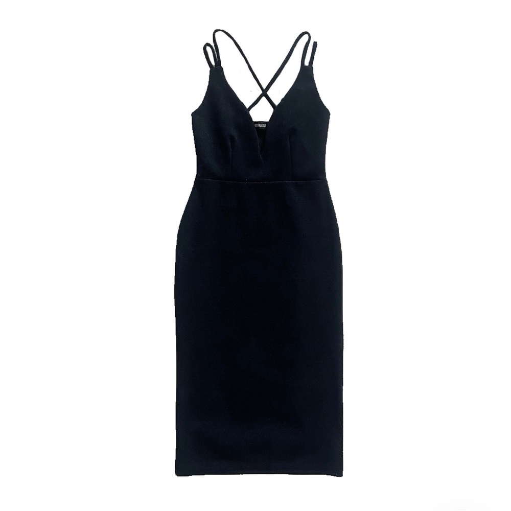 Missguided, plunging bodycon cocktail dress, sparkly black, size 2 *NWT*